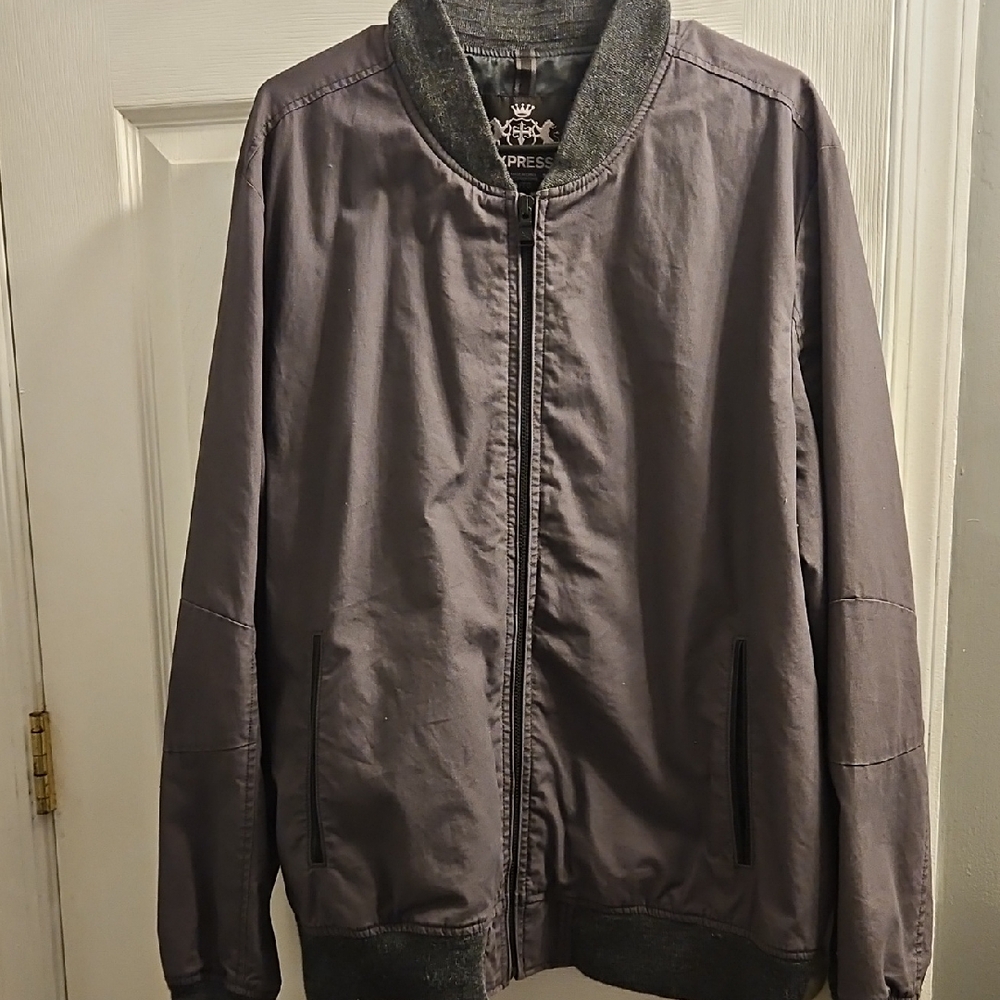 Express Men's Charcoal Bomber Jacket